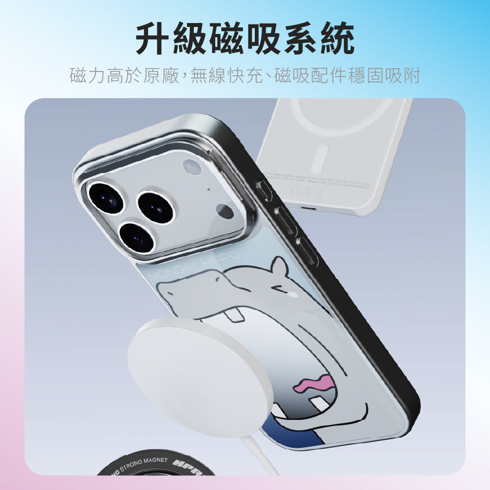 Hipporizz iPhone 17 pro Mirra 鏡面磁吸支架殼