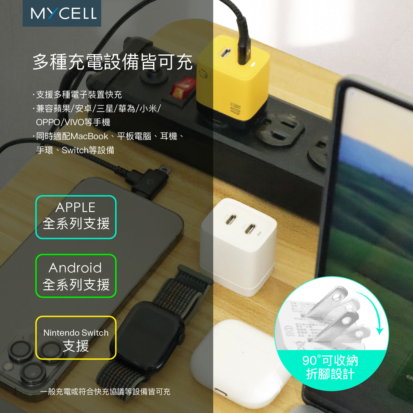 40W 2 USB-C 氮化鎵智能充電器