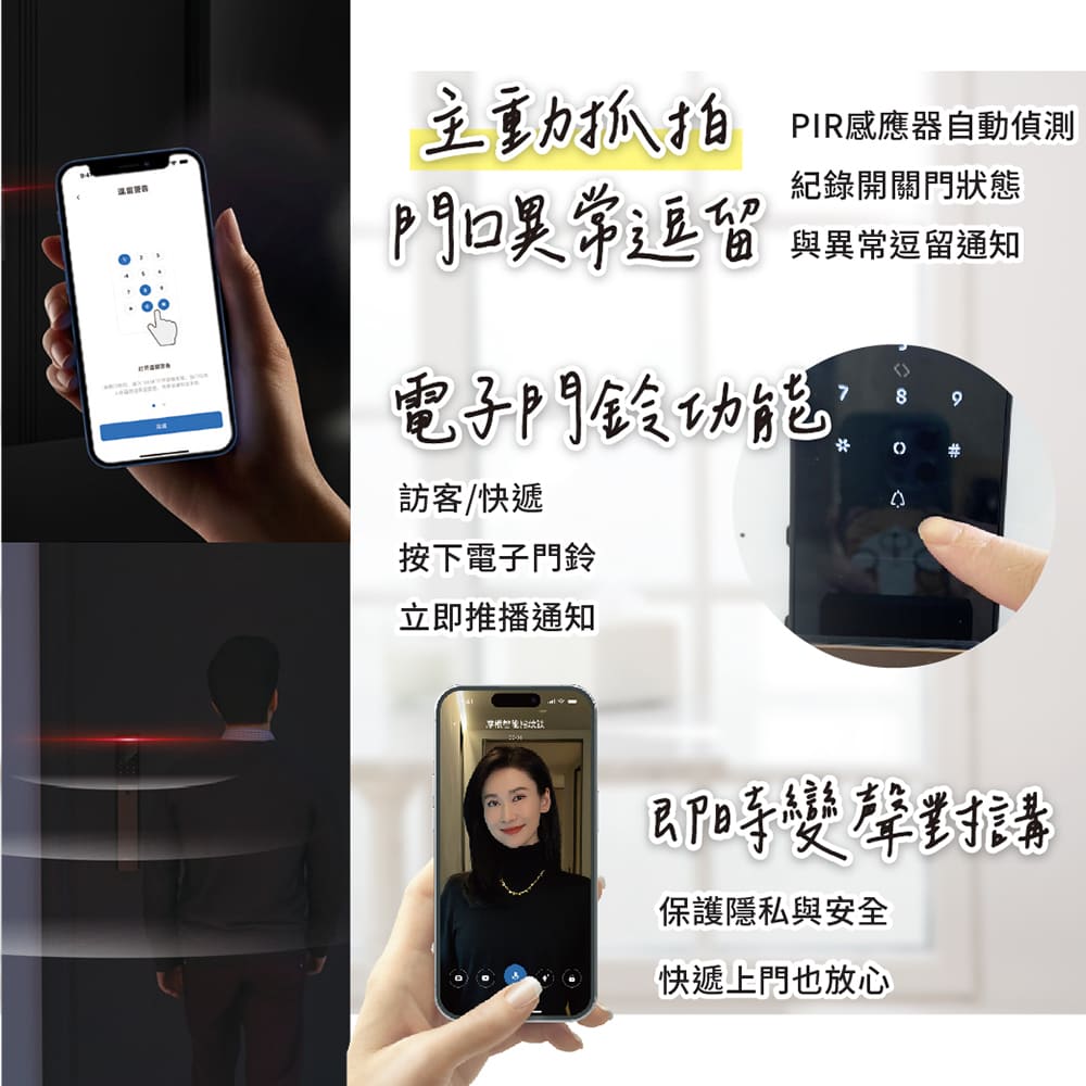 德國摩根moorgen T5+ 十合一美型電子鎖 黑