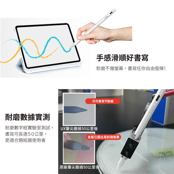 NovaPlus UX Apple Pencil 1/2代/Pro/USB-C 日本材料超耐磨替換筆尖組-白色 (亦適用NovaPlus A6/A7/A8Pro)
