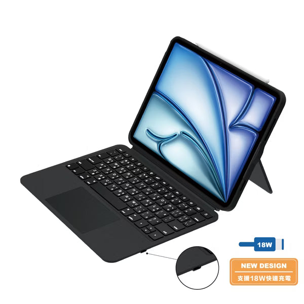 Konnecter Pro靈巧iPad鍵盤保護殼 (通用10.9/11吋-Air4/5/AirM2/M3/M4/iPad 10/11、Pro1-4th)黑色