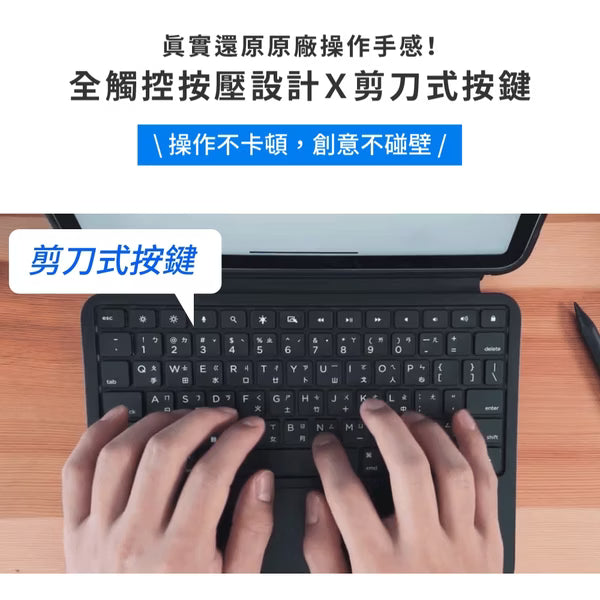 Konnecter Pro靈巧iPad鍵盤保護殼 (通用10.9/11吋-Air4/5/AirM2/M3/M4/iPad 10/11、Pro1-4th)黑色