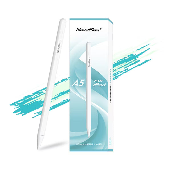 NovaPlus A5 iPad 觸控筆-2025 經典白 ｜磁吸書寫 × 1.5mm 耐磨筆尖｜（iPad mini 7 適用）