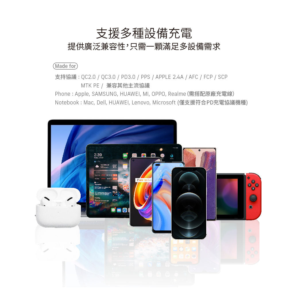 MYCELL 50W 雙PD全兼容智能充電器