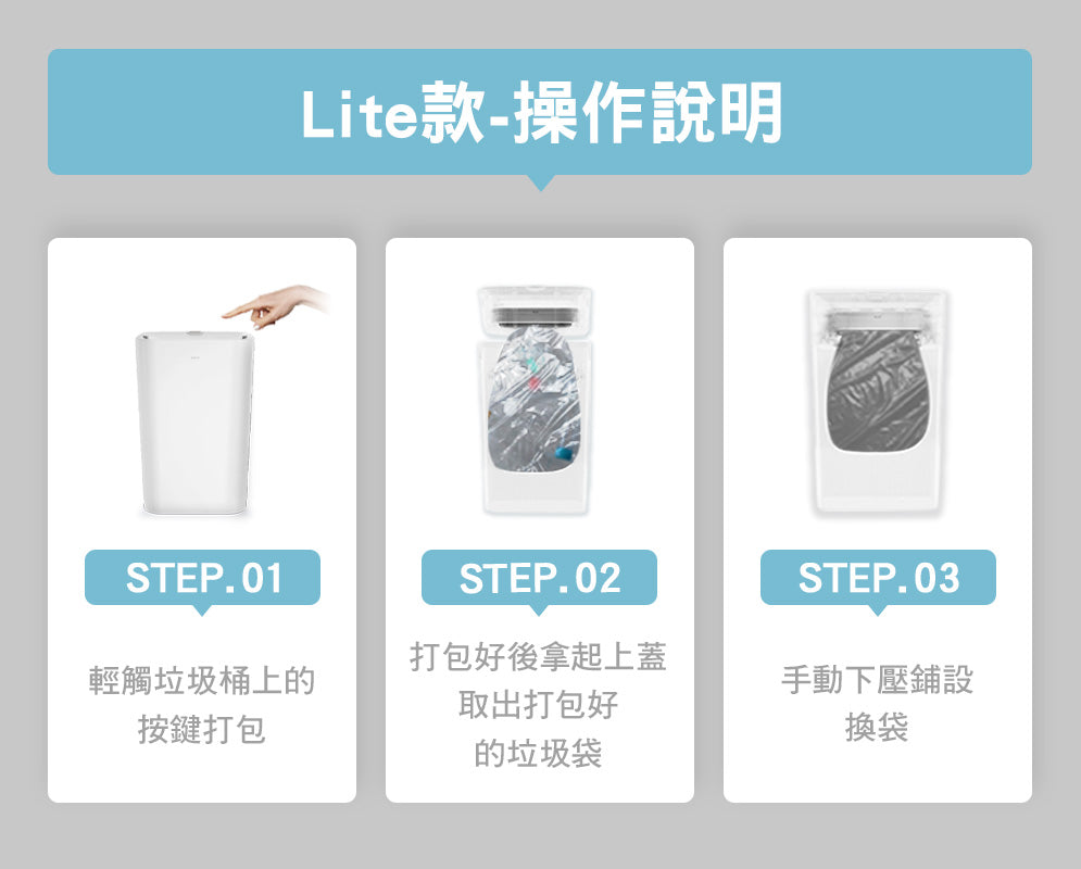 LC 全自動打包垃圾桶 無蓋版 16L 感應垃圾桶
