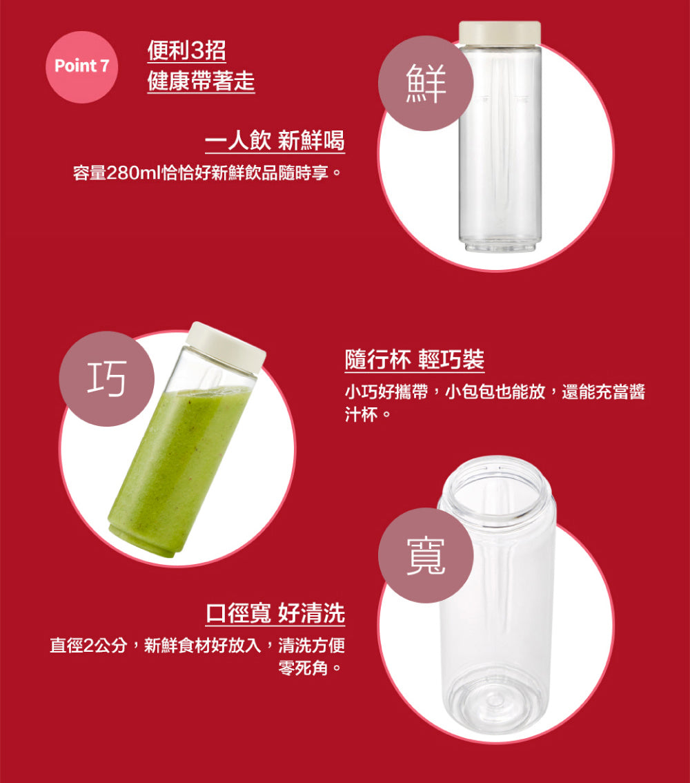 Vitantonio迷你隨行杯果汁機 牛奶白－購買即送PQI Perfect match 車充超值組 機會難得！