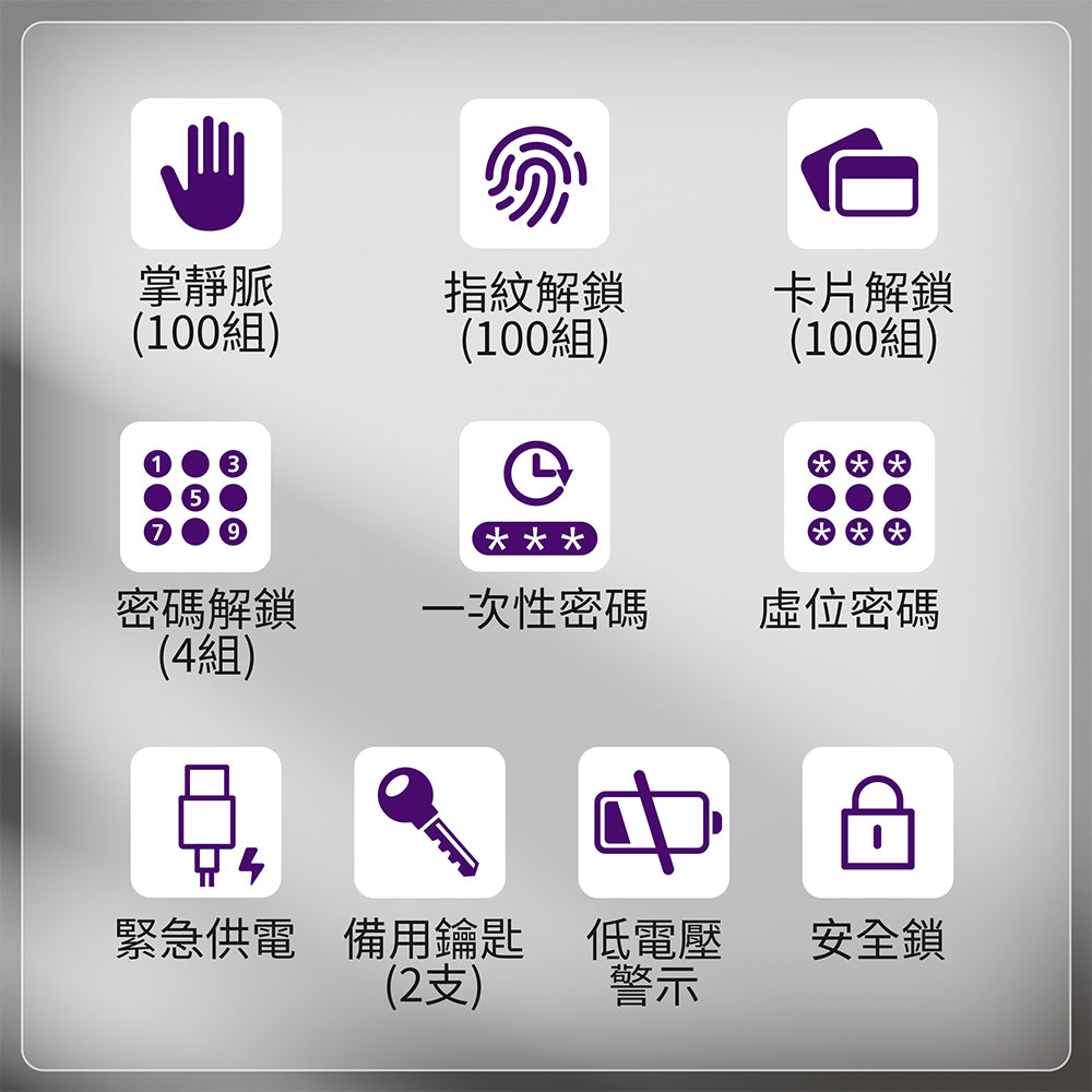 WAFERLOCK 維夫拉克 L901 掌靜脈推拉式電子鎖