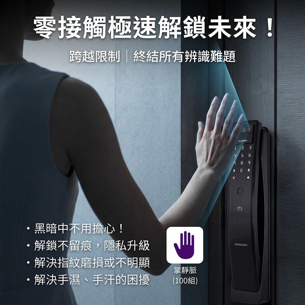 WAFERLOCK 維夫拉克 L901 掌靜脈推拉式電子鎖