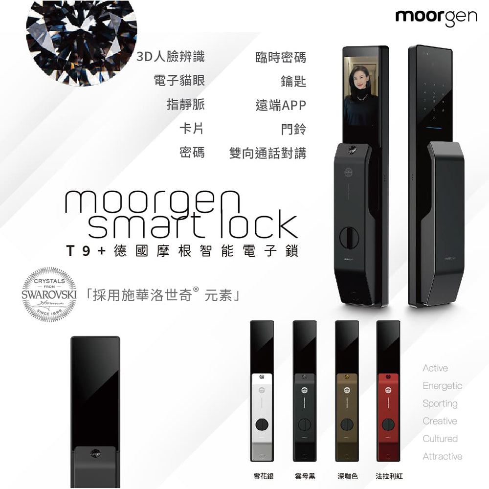 德國摩根moorgen T9+ 11合一美型電子鎖