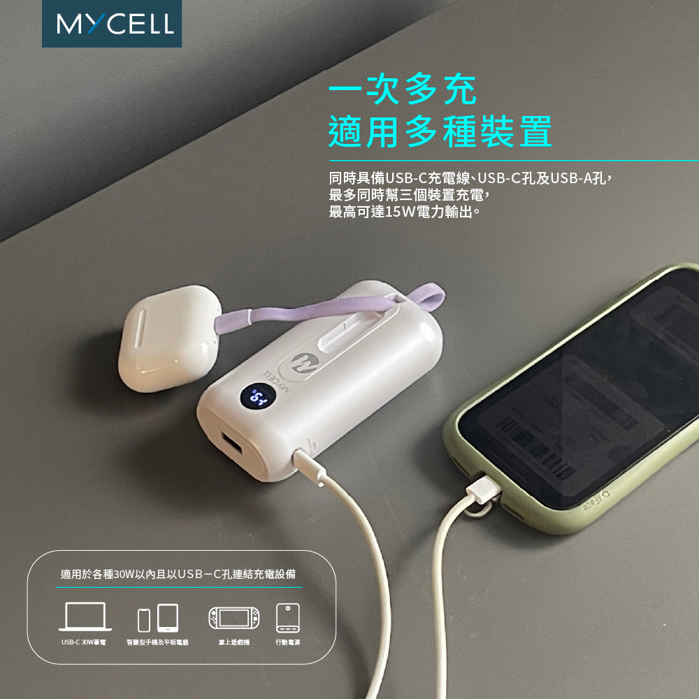 Mycell MiniAir PRO 30W 10000mAh行動電源(自帶T-ype C線)