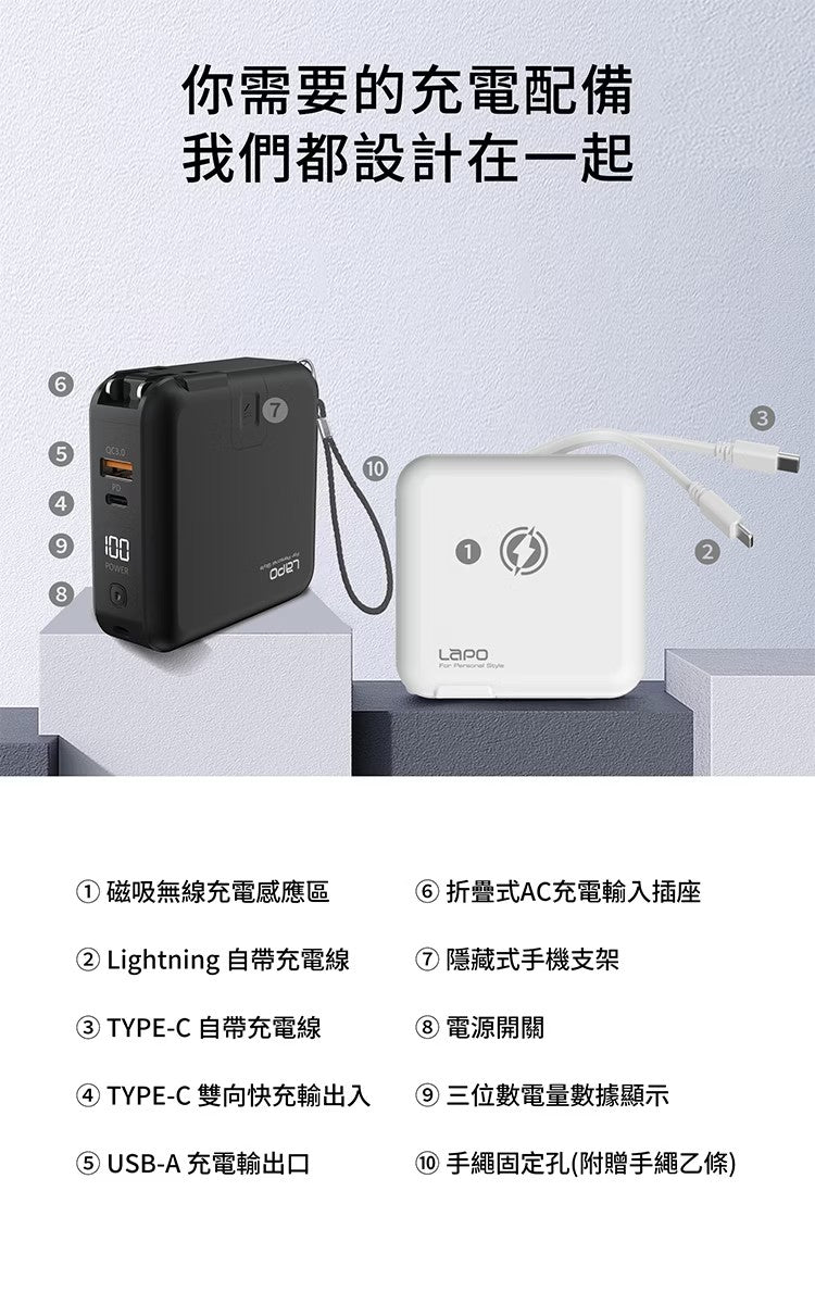 LAPO 多功能無線充行動電源 WT-03