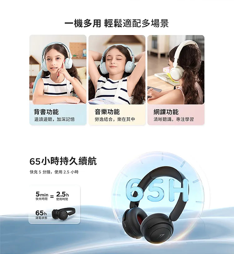 1MORE 智能聽力保護兒童學習耳機-HQ20