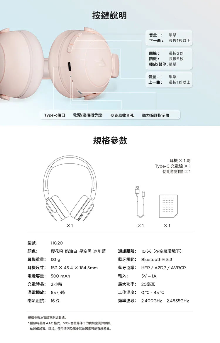 1MORE 智能聽力保護兒童學習耳機-HQ20