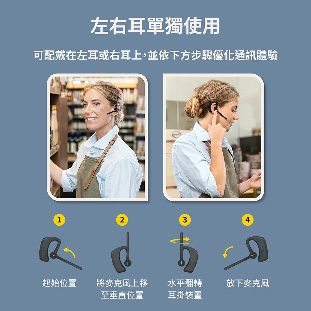Jabra Perform 45 高效協作立體聲單耳藍芽耳機