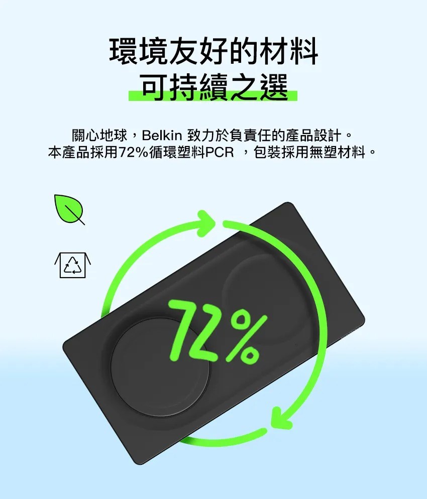 BELKIN BoostCharge Pro MagSafe 2合1 15W 無線充電板