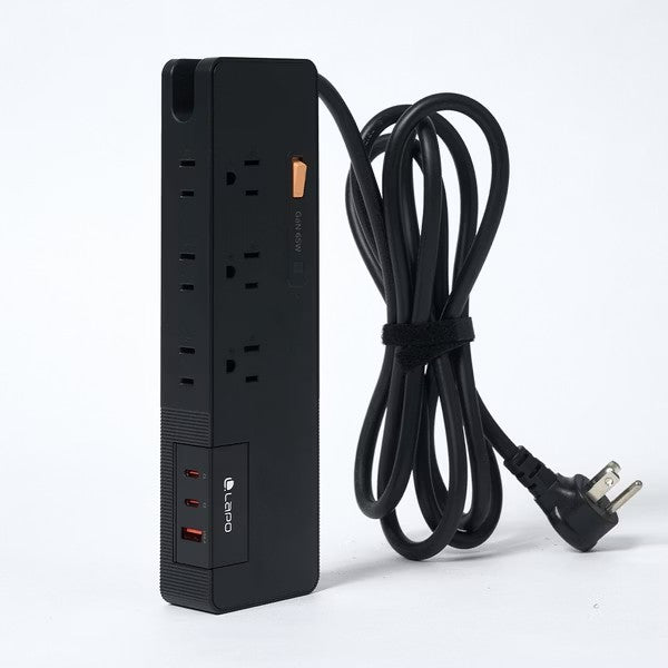 LaPO 1開6插3USB 氮化鎵GaN 65W快充延長線