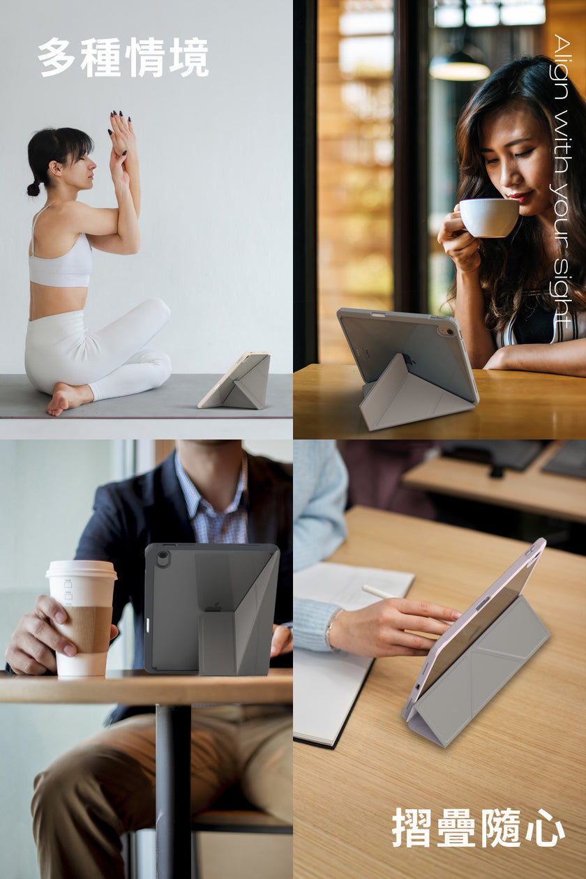 Origo晶透皮紋 筆槽保護殼 iPad Air M2/M3 11吋 / 4th-7th 10.9吋