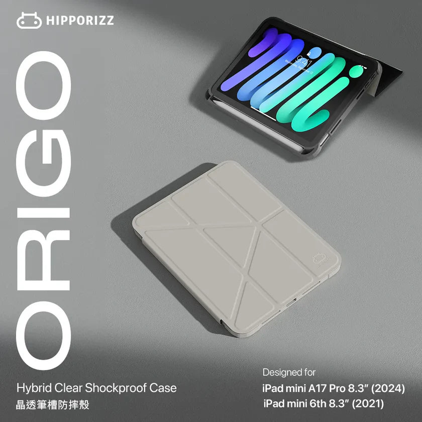 Origo 晶透筆槽防摔殼 iPad mini 8.3吋｜A17 Pro (2024)、第六代 (2021)