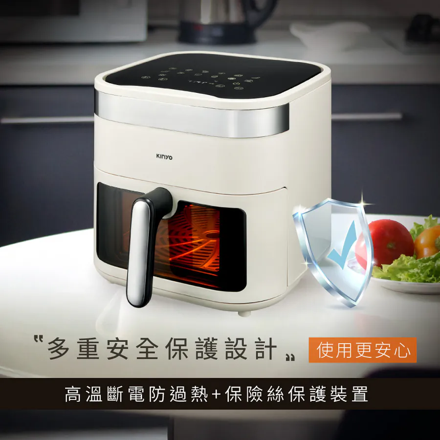 KINYO 6.5L 觸控大容量氣炸鍋 AF-598W(白)