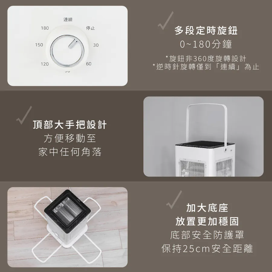 KINYO 五面取暖直立式電暖器 EH-520(白)